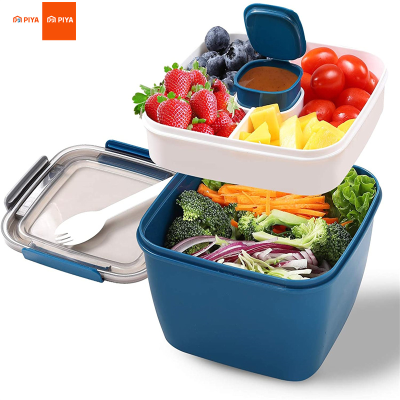 Food Storage Box Large - Contenitore per insalata portatile, insalatiera, 2