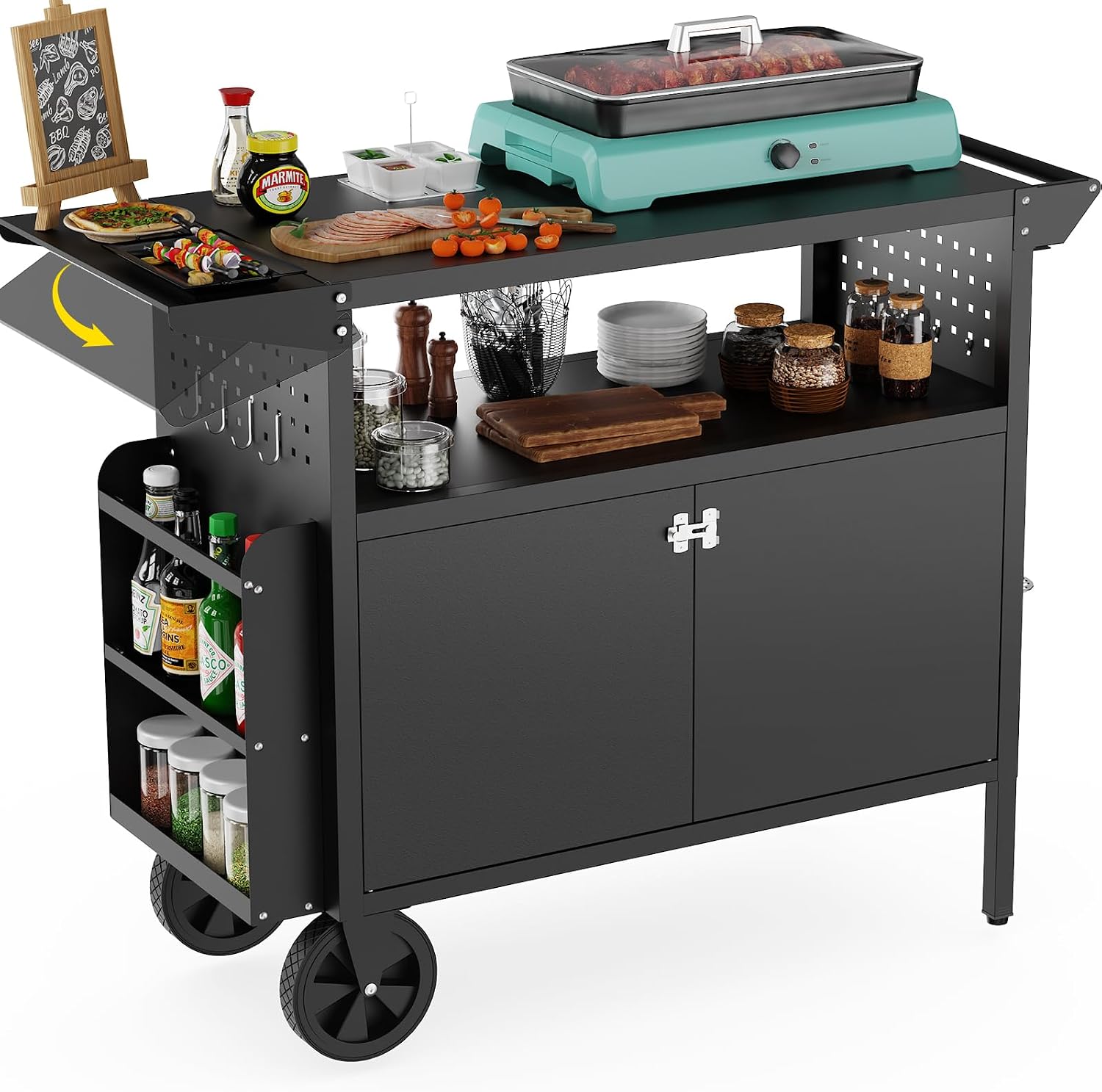 Food Storage With Wheels - Carrello da esterno per barbecue con