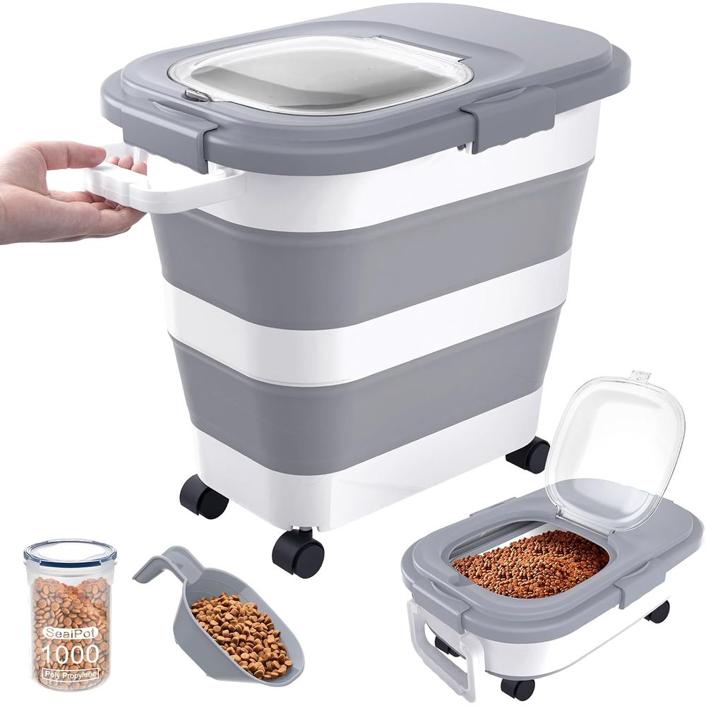 Food Storage With Wheels - Contenitore Ermetico per Cibo per Cani,