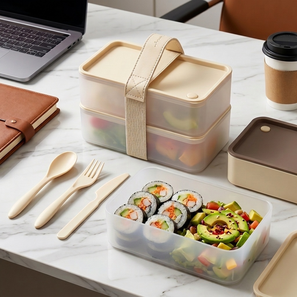 Food Storage Box Large - Contenitore per alimenti portatile in plastica,