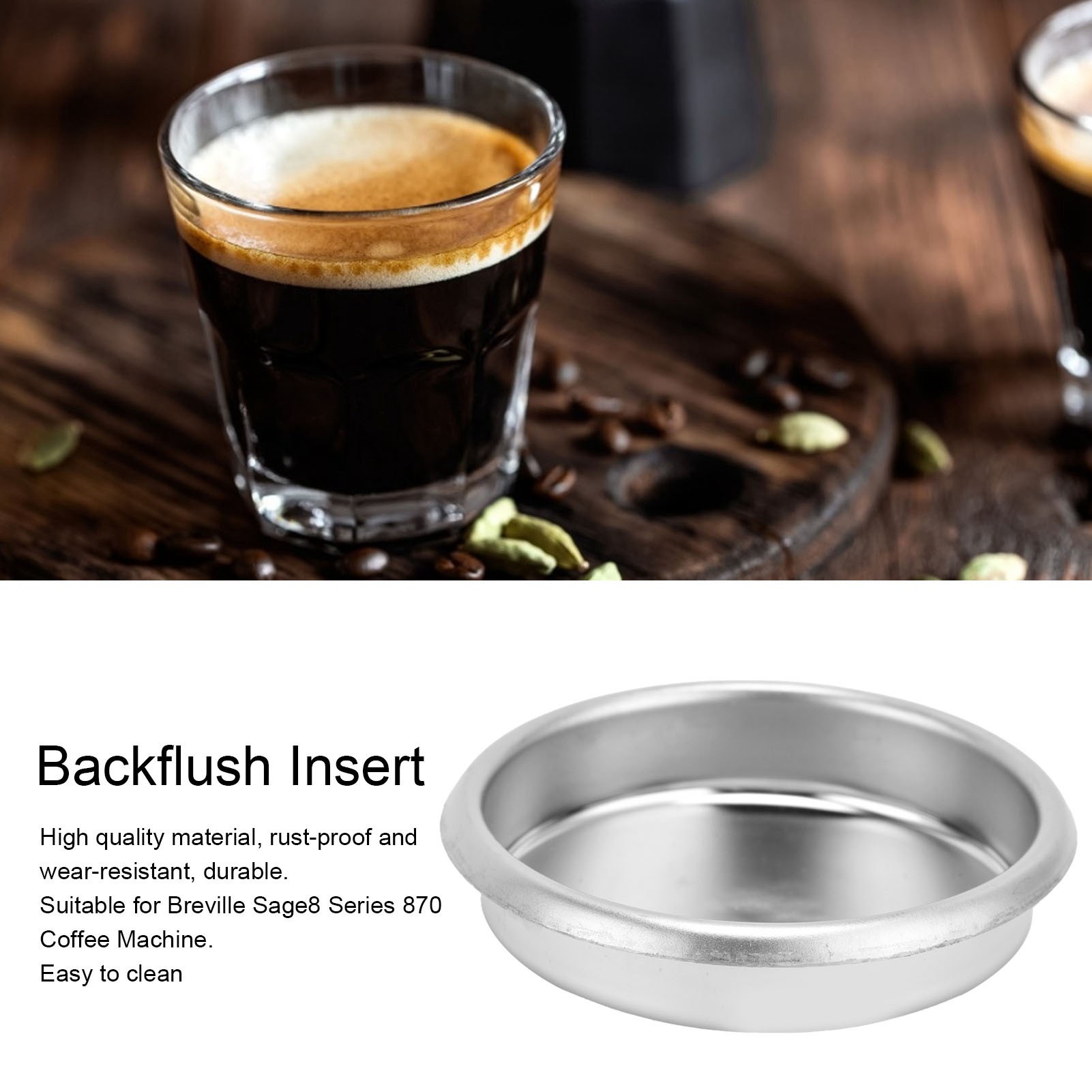 Breville Espresso Bes870 - Filtro cieco in metallo con inserto