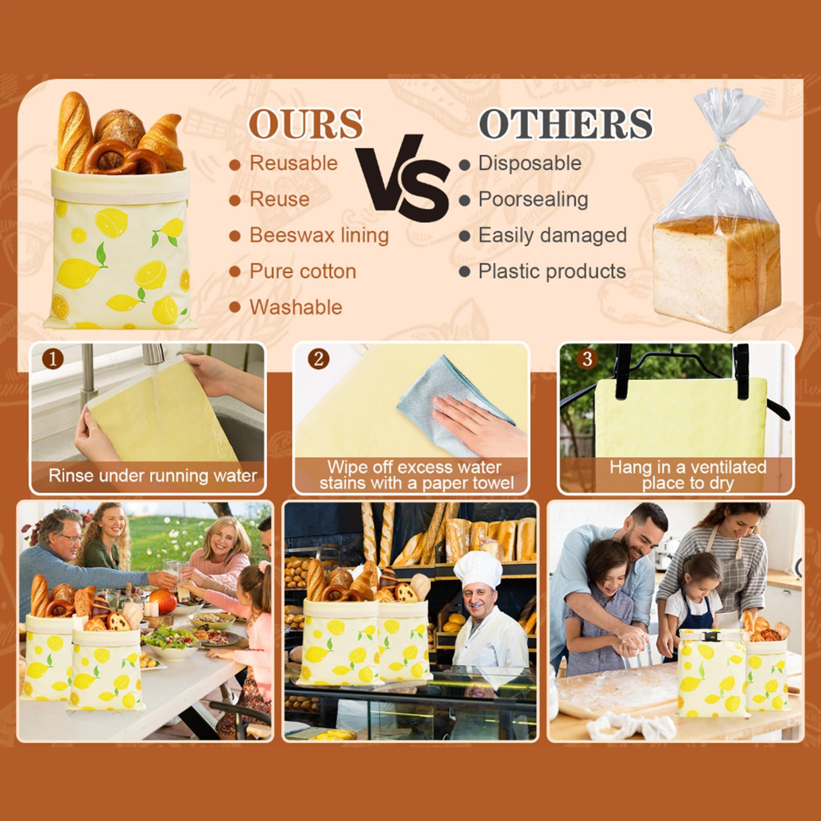 Food Storage Reusable Bags - Sacchetti per il pane Sacchetti riutilizzabili