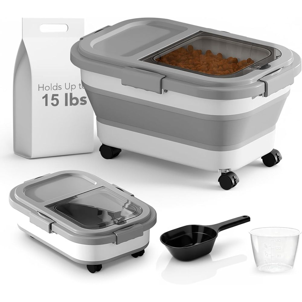 Food Storage With Wheels - Contenitore per Cibo per Cani/Gatti da