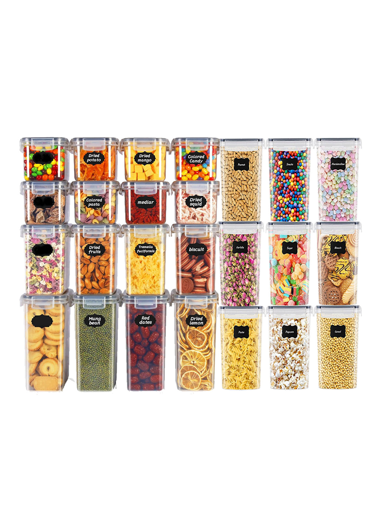 Food Storage Boxes With Lids - Set di 48 Contenitori Sigillati per