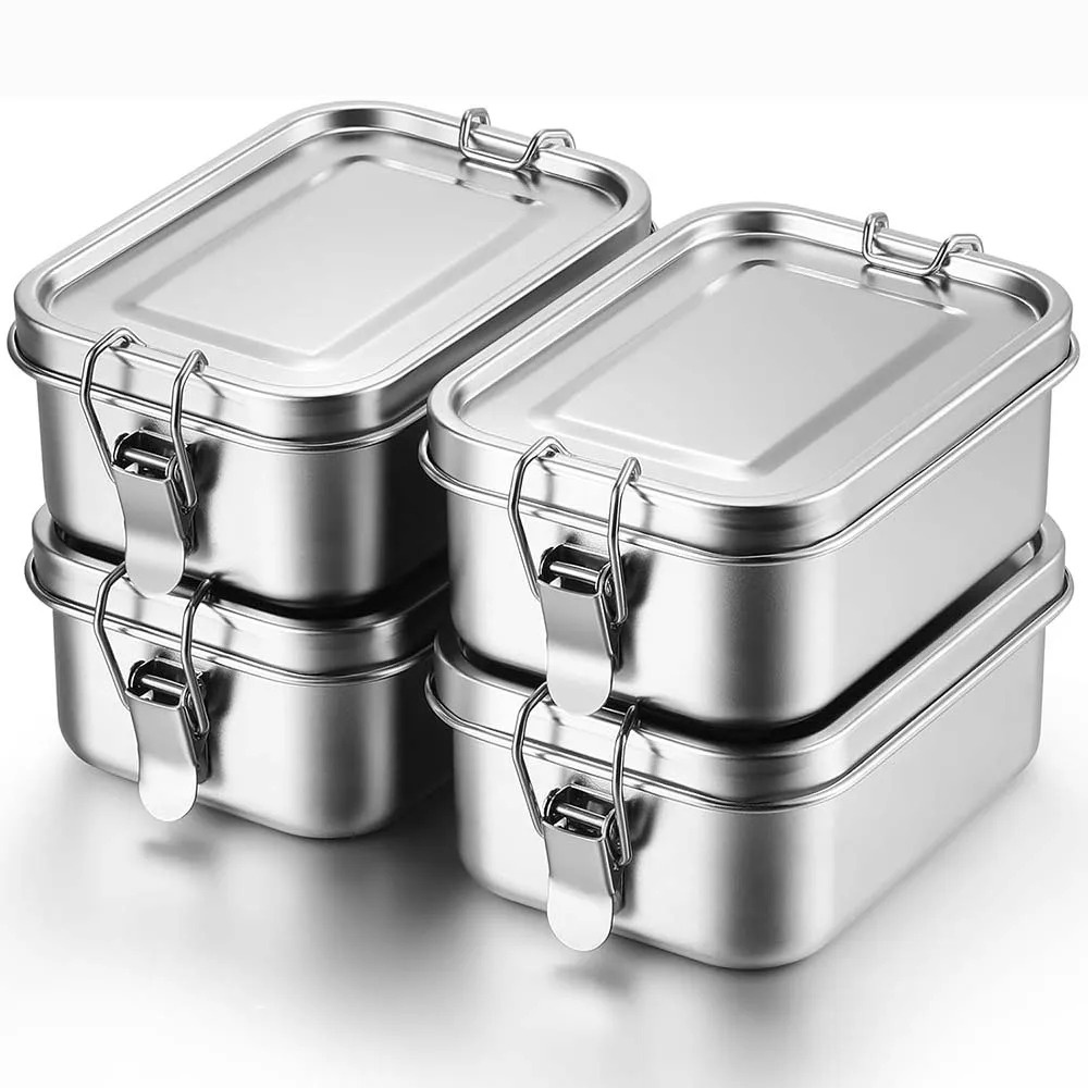 Food Storage With Lock - Contenitori per alimenti in metallo Bento