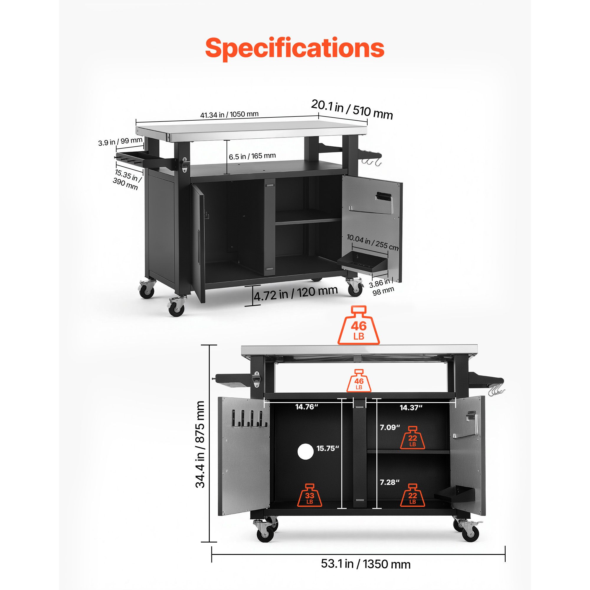 Carrello per barbecue da ester - Food Storage With Wheels recensione e prezzo