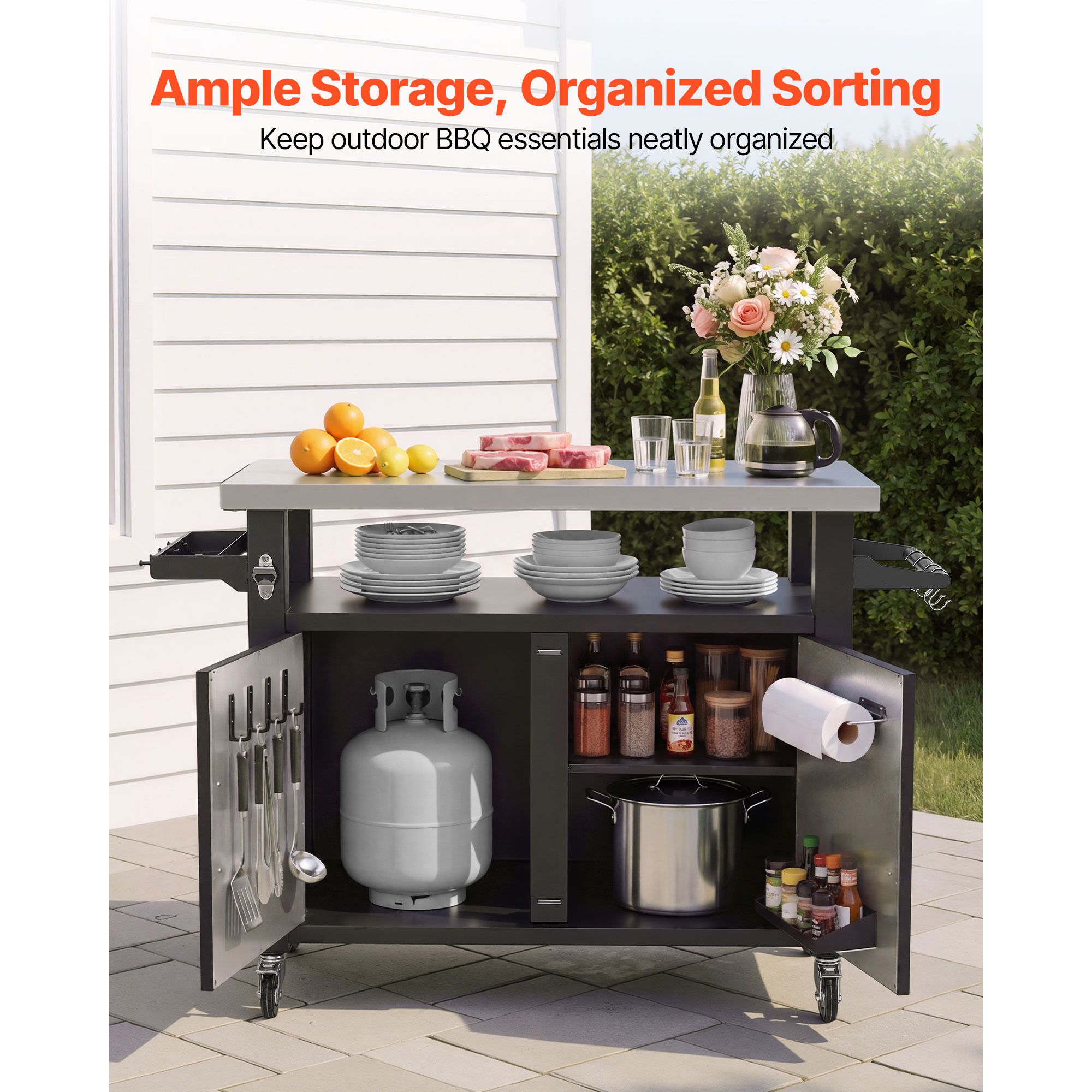 Carrello per barbecue da ester - Food Storage With Wheels recensione e prezzo