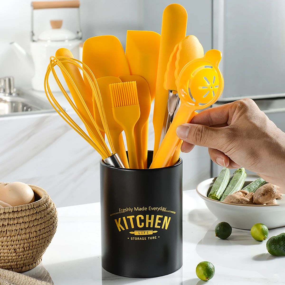 Set di 10 Utensili da Cucina G - Food Storage Yellow recensione e prezzo